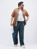 Plus Men's Blue Loose Baggy Fit Heavy Washed Jeans Non-Stretchable