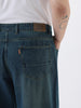 Plus Men's Blue Loose Baggy Fit Heavy Washed Jeans Non-Stretchable
