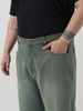 Plus Men's Grey Loose Baggy Fit Heavy Washed Jeans Non-Stretchable