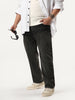 Plus Men's Black Regular Fit Acid Washed Denim Jeans Stretchable