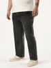 Plus Men's Black Regular Fit Acid Washed Denim Jeans Stretchable