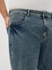 Plus Men's Ice Blue Regular Fit Acid Washed Denim Jeans Stretchable
