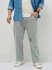 Plus Men's Ice Grey Regular Fit Acid Washed Denim Jeans Stretchable