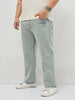 Plus Men's Ice Grey Regular Fit Acid Washed Denim Jeans Stretchable
