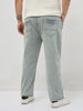 Plus Men's Ice Grey Regular Fit Acid Washed Denim Jeans Stretchable