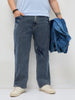 Plus Men's Light Blue Regular Fit Acid Washed Denim Jeans Stretchable