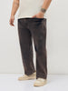 Plus Men's Light Brown Regular Fit Acid Washed Denim Jeans Stretchable