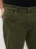 Plus Men's Light Green Regular Fit Acid Washed Denim Jeans Stretchable