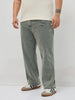 Plus Men's Light Grey Regular Fit Acid Washed Denim Jeans Stretchable