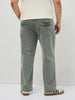 Plus Men's Light Grey Regular Fit Acid Washed Denim Jeans Stretchable