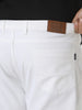 Plus Men's White Regular Fit Washed Jeans Stretchable