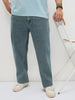 Plus Men's Ice Blue Regular Fit Towel Washed Yellow Tint Denim Jeans Stretchable