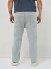 Plus Men's Ice Grey Regular Fit Towel Washed Yellow Tint Denim Jeans Stretchable