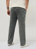 Plus Men's Grey Regular Fit Towel Washed Yellow Tint Denim Jeans Stretchable