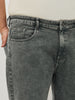 Plus Men's Grey Regular Fit Towel Washed Yellow Tint Denim Jeans Stretchable