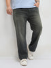 Plus Men's Dark Grey Regular Fit Whisker Washed Yellow Tint Denim Jeans Stretchable