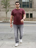 Plus Men's Light Grey Relaxed Fit Washed Denim Jeans Non-Stretchable