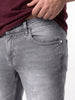 Plus Men's Light Grey Relaxed Fit Washed Denim Jeans Non-Stretchable