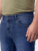 Plus Men's Blue Relaxed Fit Washed Denim Jeans Non-Stretchable