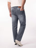 Plus Men's Grey Relaxed Fit Washed Denim Jeans Non-Stretchable