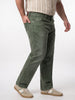 Plus Men's Olive Relaxed Fit Washed Denim Jeans Non-Stretchable