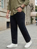 Plus Men's Black Relaxed Fit Washed Denim Jeans Non-Stretchable