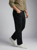 Plus Men's Black Relaxed Fit Washed Denim Jeans Non-Stretchable