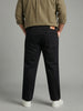 Plus Men's Black Relaxed Fit Washed Denim Jeans Non-Stretchable