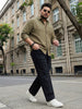 Plus Men's Black Relaxed Fit Washed Denim Jeans Non-Stretchable