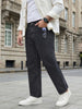 Plus Men's Dark Grey Relaxed Fit Washed Denim Jeans Non-Stretchable