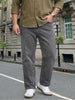 Plus Men's Light Grey Relaxed Fit Washed Denim Jeans Non-Stretchable