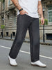 Plus Men's Grey Relaxed Fit Washed Denim Jeans Non-Stretchable
