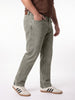 Plus Men's Ice Grey Relaxed Fit Washed Denim Jeans Non-Stretchable