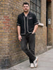 Plus Men's Black Relaxed Fit Washed Denim Jeans Non-Stretchable