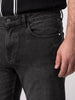Plus Men's Black Relaxed Fit Washed Denim Jeans Non-Stretchable