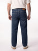 Plus Men's Dark Blue Relaxed Fit Washed Denim Jeans Non-Stretchable