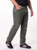Plus Men's Light Grey Relaxed Fit Washed Denim Jeans Non-Stretchable