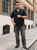 Plus Men's Light Grey Relaxed Fit Washed Denim Jeans Non-Stretchable