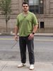 Plus Men's Grey Relaxed Fit Washed Denim Jeans Non-Stretchable