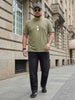 Plus Men's Black Relaxed Fit Washed Denim Jeans Non-Stretchable