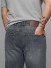 Plus Men's Light Grey Relaxed Fit Washed Denim Jeans Non-Stretchable