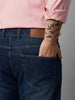 Plus Men's Blue Relaxed Fit Washed Denim Jeans Non-Stretchable