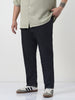 Plus Men's Black Slim Fit Washed Denim Jeans Stretchable