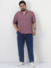 Plus Men's Dark Blue Slim Fit Washed Denim Jeans Stretchable