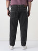 Plus Men's Dark Grey Slim Fit Washed Denim Jeans Stretchable