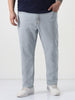 Plus Men's Ice Grey Slim Fit Washed Denim Jeans Stretchable