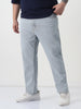 Plus Men's Ice Grey Slim Fit Washed Denim Jeans Stretchable