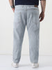 Plus Men's Ice Grey Slim Fit Washed Denim Jeans Stretchable