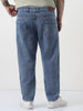Plus Men's Light Blue Slim Fit Washed Denim Jeans Stretchable