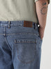 Plus Men's Light Blue Slim Fit Washed Denim Jeans Stretchable